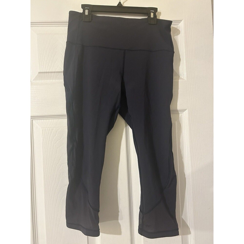 Lululemon Fresh In Mesh Crop (19") Midnight Navy Size 8